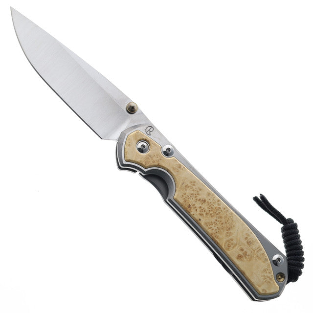 Chris Reeve Knives Large Sebenza 31 - Polished Handle - Box Elder Inlay - Drop Point - L31-1628 FOLDING KNIVES - Tophatter Daily Deals