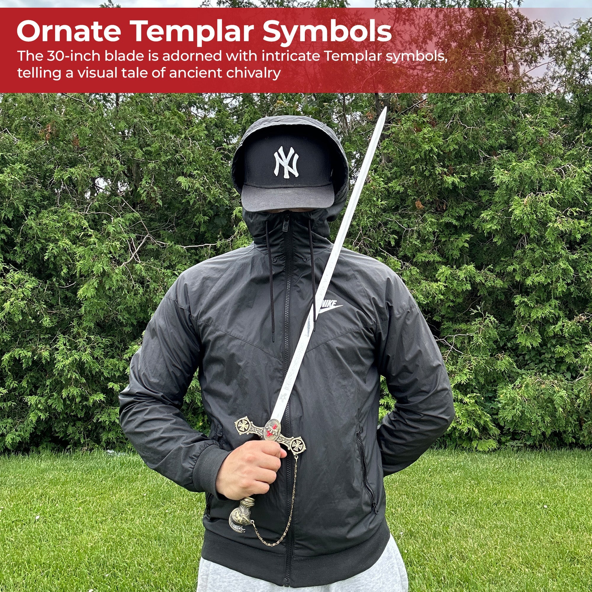 Chronicle of Chivalry Templar Knights Ornate Sword Swords - Tophatter Daily Deals
