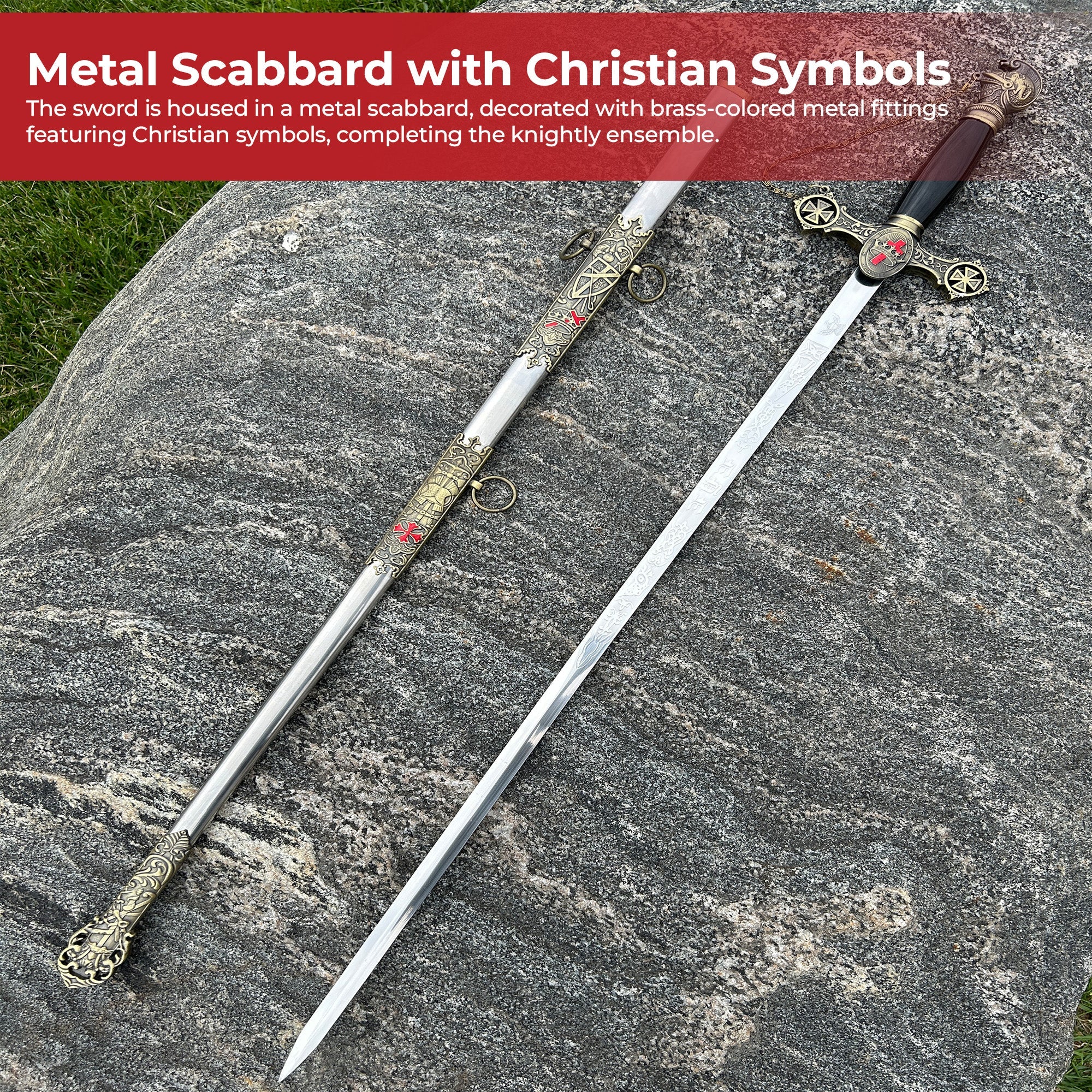 Chronicle of Chivalry Templar Knights Ornate Sword Swords - Tophatter Daily Deals