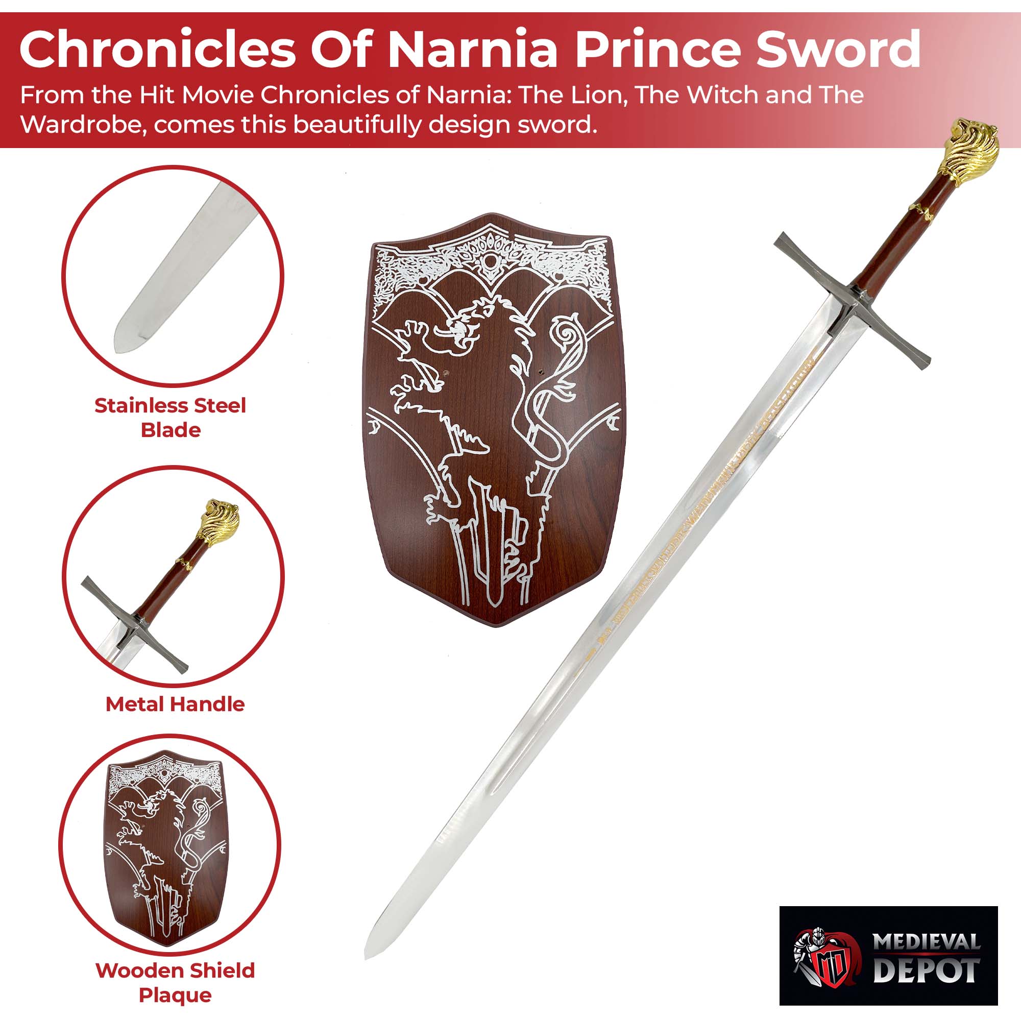 Chronicles Of Narnia Prince Sword Replica swords - Tophatter Daily Deals