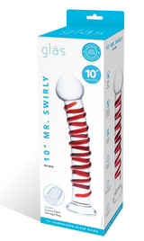 Glas 10 Inch Mr Swirly Red Spiral Handblown Glass Dildo > Glass > Dildos - Tophatter Daily Deals