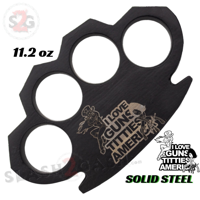 Guns, Titties and America - Steam Punk Knuckles Paper Weight - 11.2 oz Belt Buckle - Tophatter Daily Deals