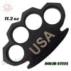 Steam Punk USA Knuckles Solid Black Steel Paper Weight - 11.2 oz Belt Buckle - Tophatter Daily Deals