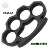 Steam Punk Knuckles Solid Black Steel Open Paper Weight - 11.2 oz Without Leather Belt Buckle - Tophatter Daily Deals