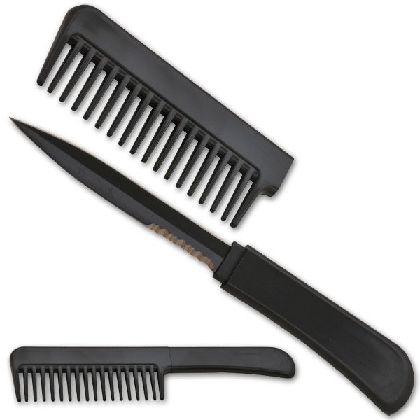 CIA Agent Black Comb With Hidden Knife - Comb Knife - TOPHATTER'S ARMORY DEALS Collectible Weapons - Tophatter Daily Deals