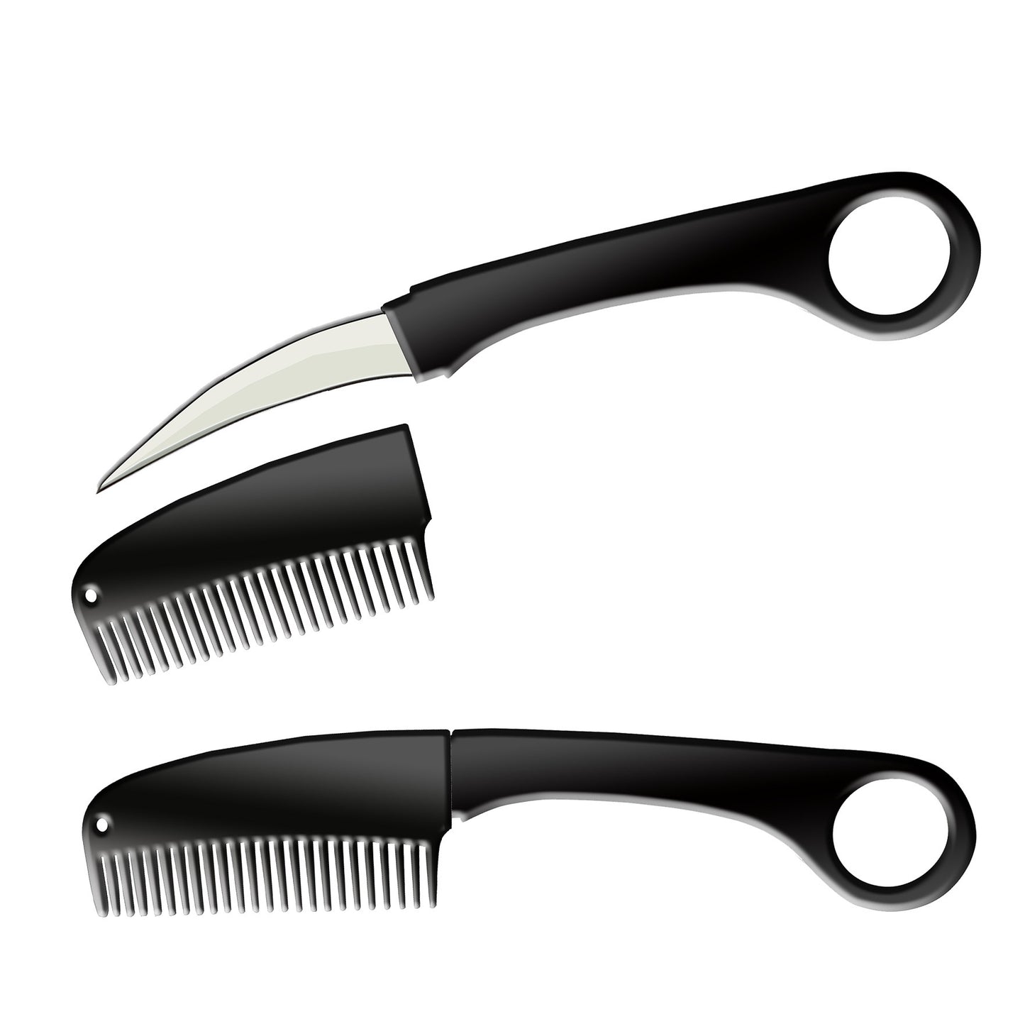 Black Karambit Hidden Blade Self Defense Brush Comb Knife Collectible Weapons - Tophatter Daily Deals