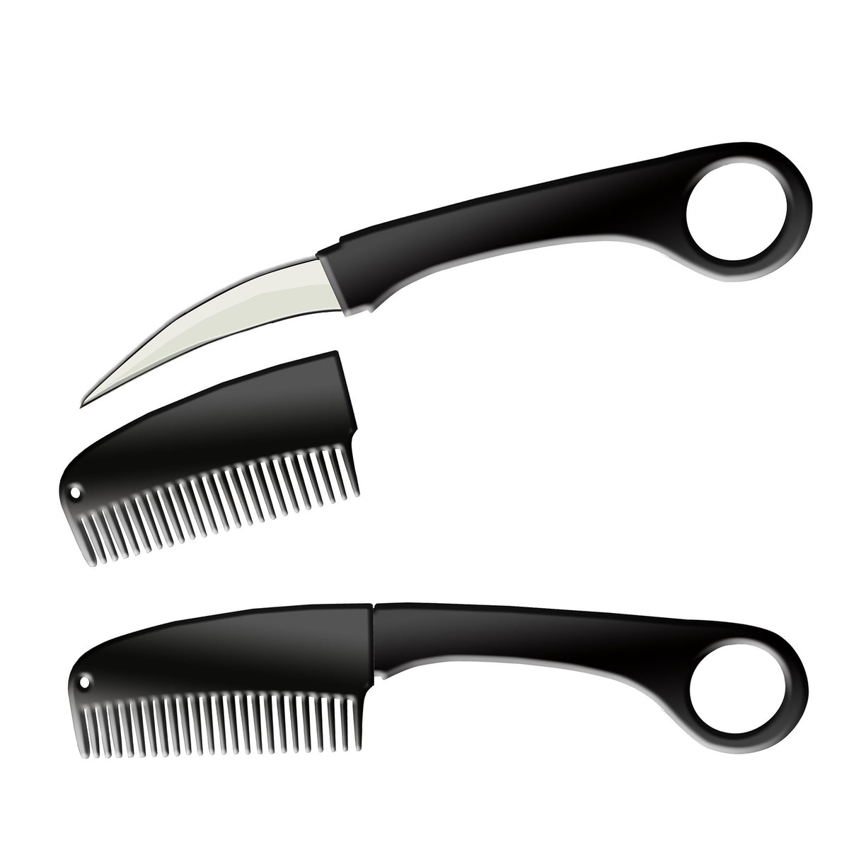 Black Karambit Hidden Blade Self Defense Brush Comb Knife - Tophatter's Inc. Weapons Store Online Collectible Weapons - Tophatter Daily Deals