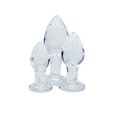 Utopian Trinity – Premium Borosilicate Glass Butt Plug Set Small, Medium, and Large Sizes > Glass > Toys - Tophatter Daily Deals