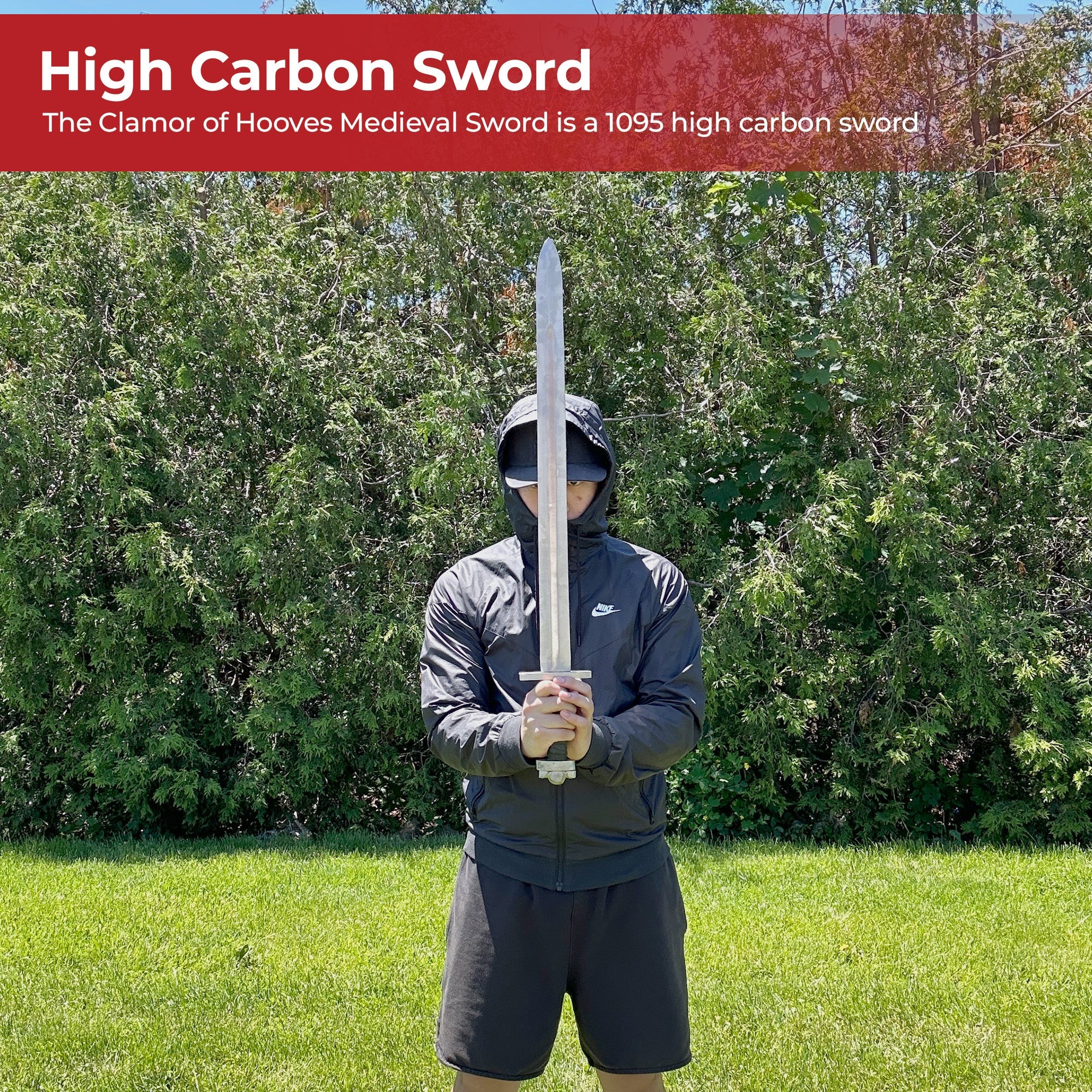 Clamor of Hooves Carbon Steel Medieval Sword Swords - Tophatter Daily Deals