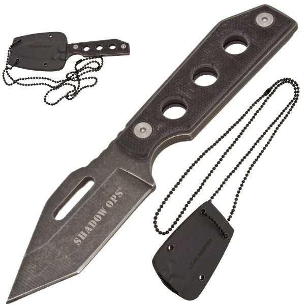 Shadow Ops Neck Knife With Tanto Blade G-10 Grip Handle Kydex Sheath - Tophatter's Guns'N'Weapons Store Collectible Weapons - Tophatter Daily Deals