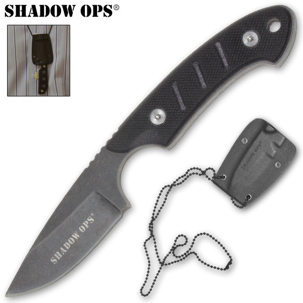 Shadow Ops Military Neck Knife With G-10 Handle and Kydex Sheath - TOPHATTER'S ARMORY DEALS Collectible Weapons - Tophatter Daily Deals