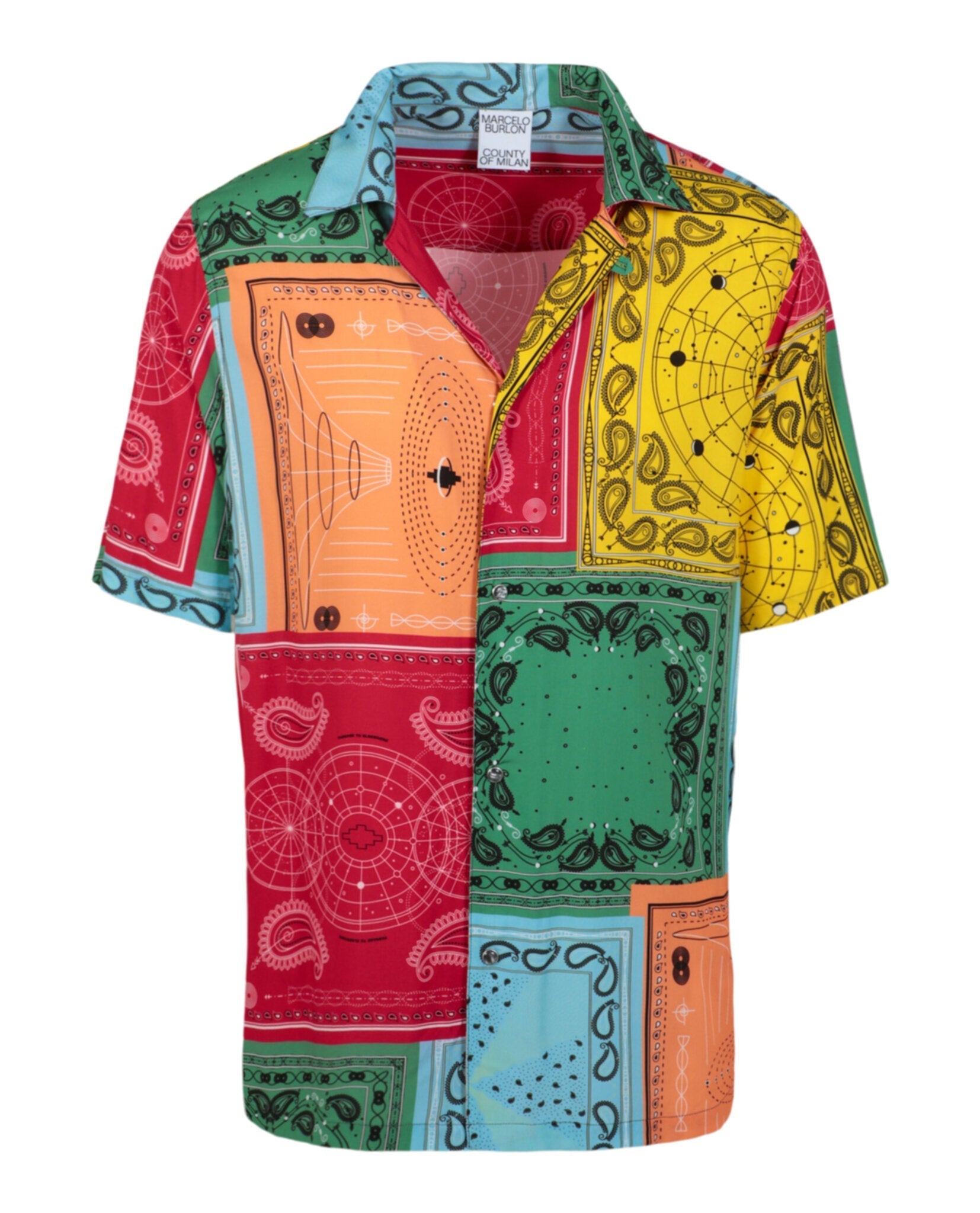 Marcelo Burlon Bandana Print Shirt Multi Long Sleeves - Tophatter Daily Deals