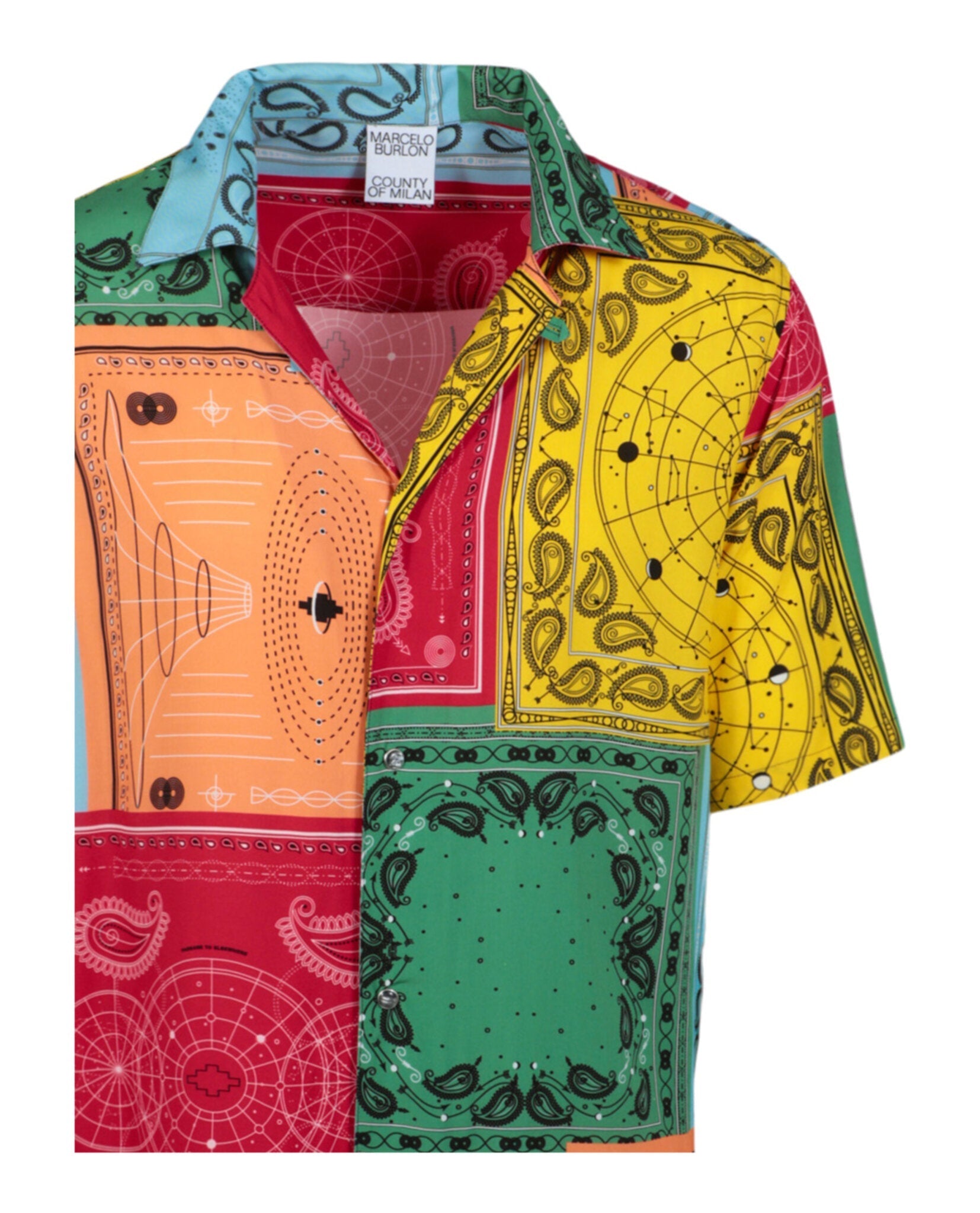 Marcelo Burlon Bandana Print Shirt Long Sleeves - Tophatter Daily Deals