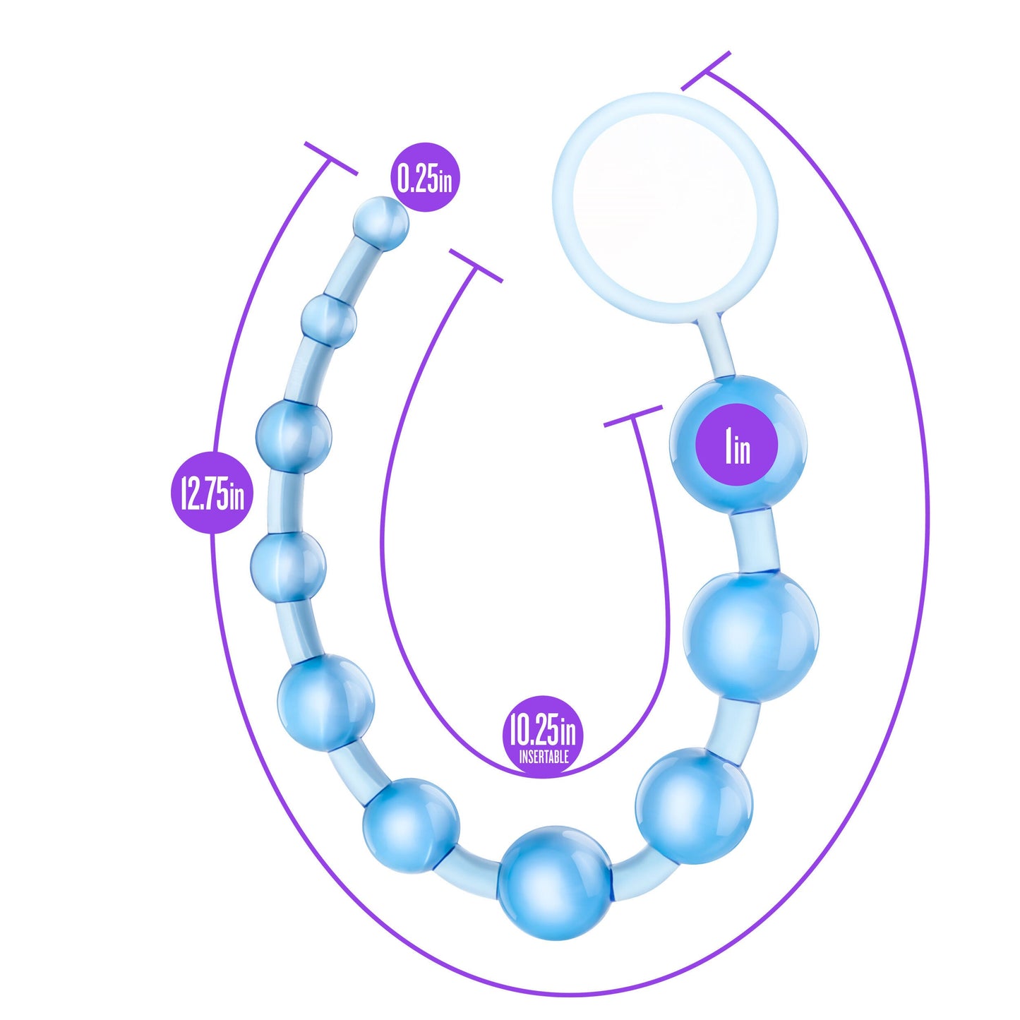 B Yours Basic Beads Blue 10 Gradual Beads > Anal Range > Anal Beads - Tophatter Daily Deals