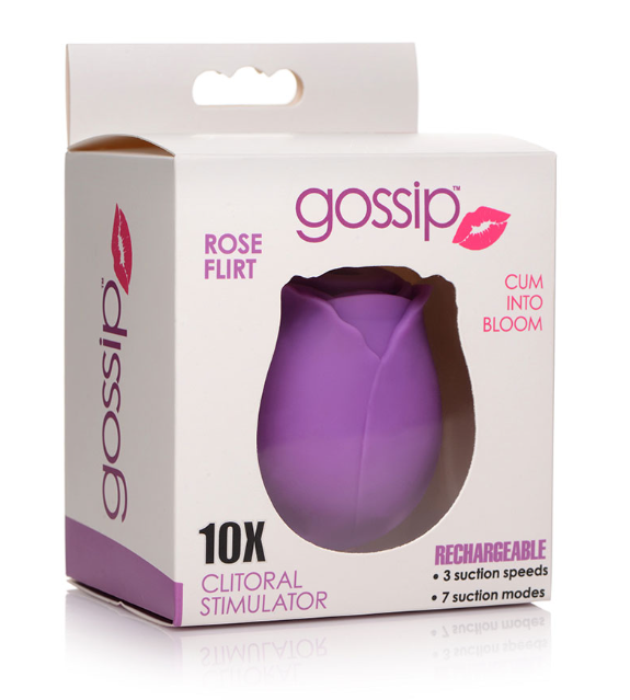 Gossip Cum Into Bloom Clitoral Vibrator Rose Flirt Purple 10X Stimulator Rechargeable > Sex Toys For Ladies > Rose Stimulators - Tophatter Daily Deals