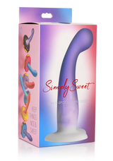 Simply Sweet 7 Inch Slim G-Spot Silicone Dildo Purple and White > Dildos > Neutral Dildos - Tophatter Daily Deals