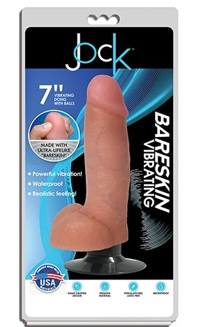 Jock 7 Inch Bareskin Vibrating Dong with Balls Vanilla > Vibrators > Realistic Vibrators - Tophatter Daily Deals