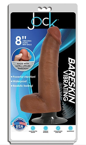 JOCK 8 Inch Bareskin Vibrating Dong with Balls Latte Color > Vibrators > Realistic Vibrators - Tophatter Daily Deals