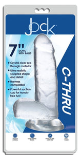 Jock C-Thru 7 Inch Clear TPE Dong with Balls and Suction Cup > Dildos > Realistic Dildos - Tophatter Daily Deals