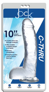 Jock C-Thru 10 Inch Clear TPE Dong with Balls and Suction Cup > Dildos > Large Dildos - Tophatter Daily Deals