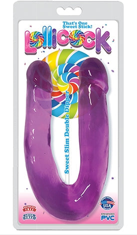 Lollicock Sweet Slim Double Dipper Grape Purple Ultra Premium Enhanced PVC Tapered U-Shape Design > Dildos > Double Dildos - Tophatter Daily Deals