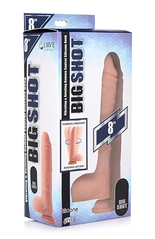 Big Shot 8 Inch Rotating Liquid Silicone Dong with Balls Beige > Vibrators > Realistic Vibrators - Tophatter Daily Deals