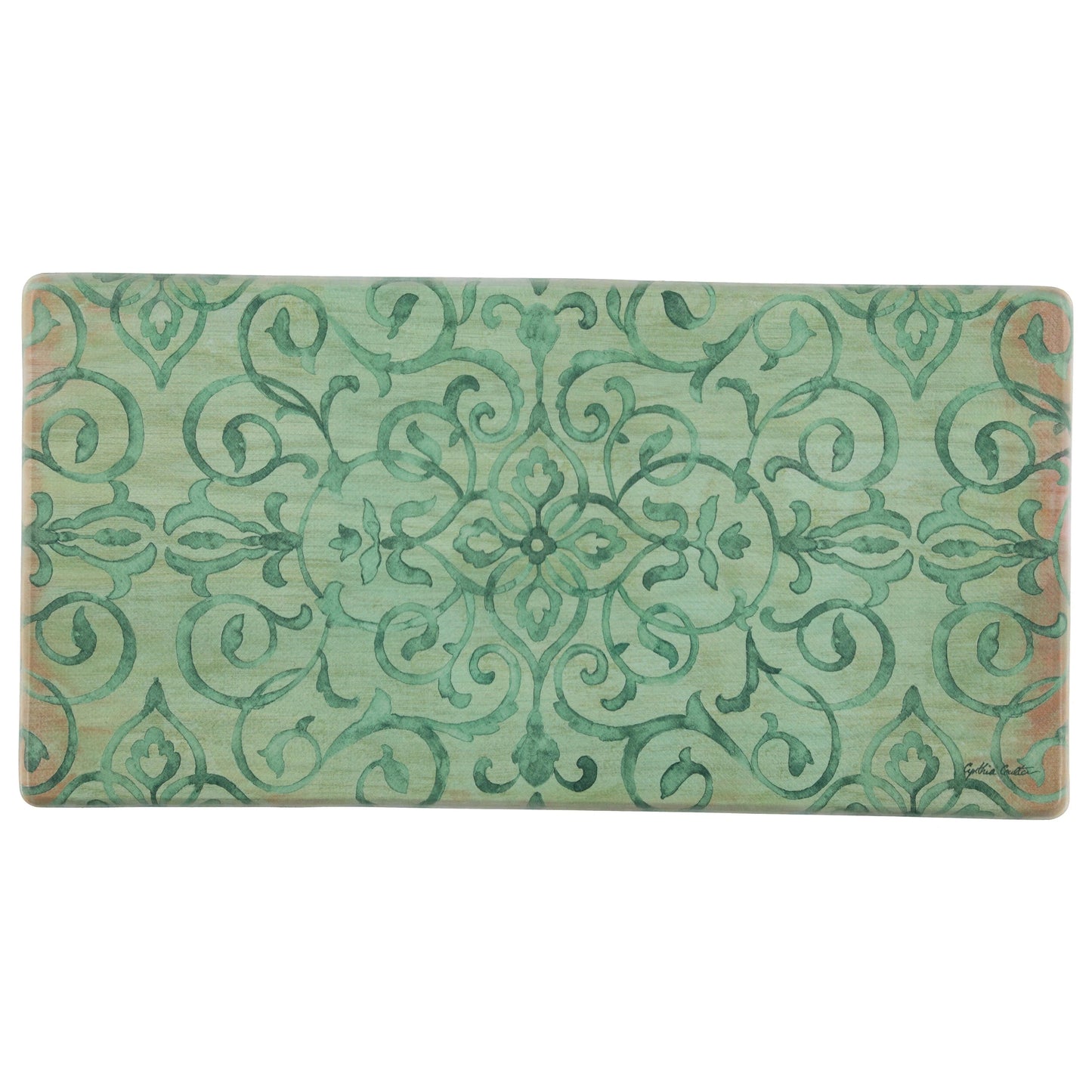 20"x39" Anti-Fatigue Embossed Floor Mat (RUSTIC MEDALLION) Green Anti-Fatigue Mats - Tophatter Daily Deals