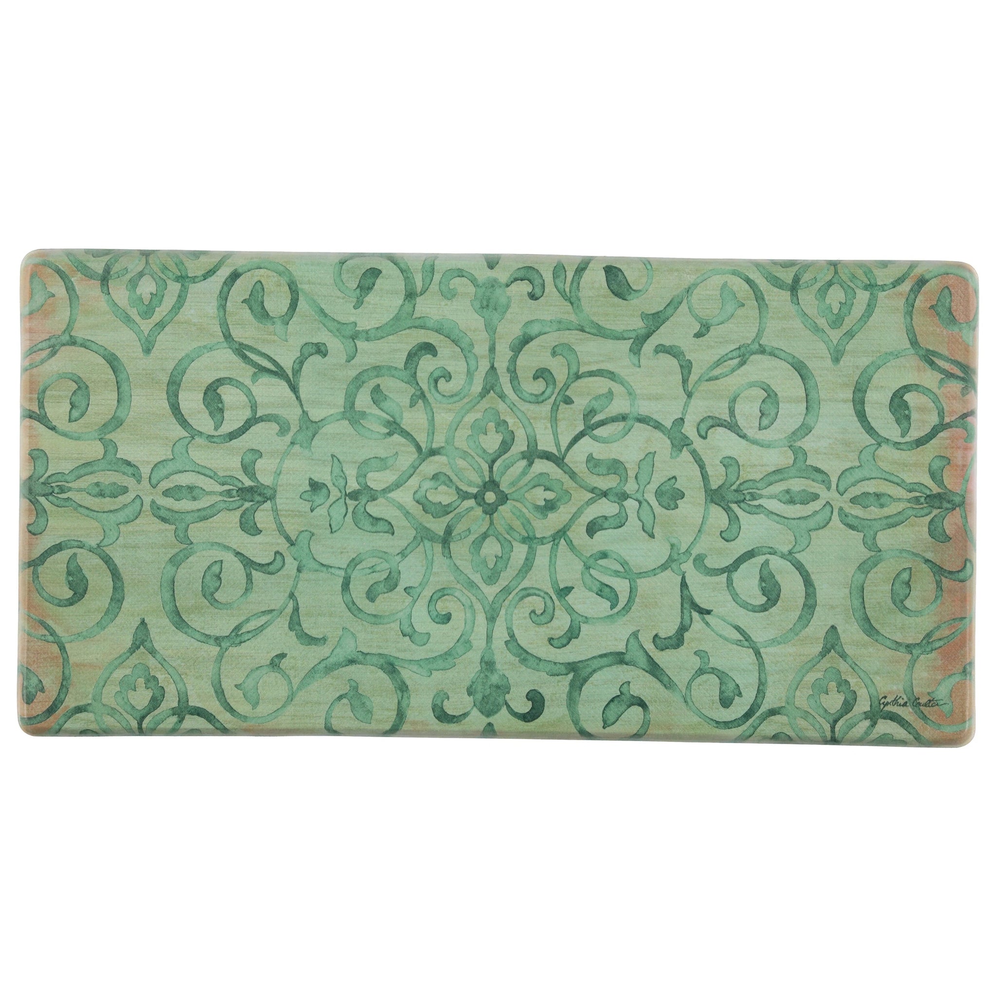 20"x39" Anti-Fatigue Embossed Floor Mat (RUSTIC MEDALLION) Green Anti-Fatigue Mats - Tophatter Daily Deals