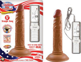 Real Skin Latin American Mini Whoppers Vibrating Dong Brown 5 Inches - Tophatter Daily Deals