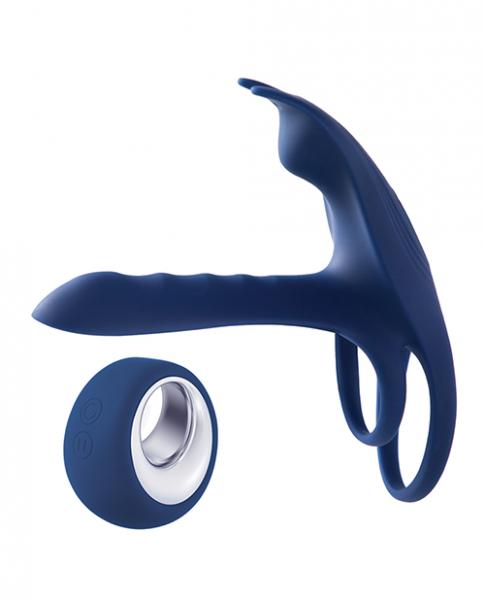 Blue Fox Vibrating Girth Enhancer Penis Sleeve - Blue - Tophatter Daily Deals