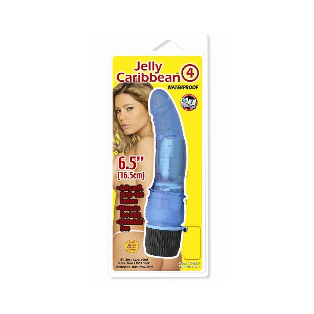 Jelly Caribbean #4 Waterproof Vibrator - Blue - Wholesale Prices (Limited Deals)