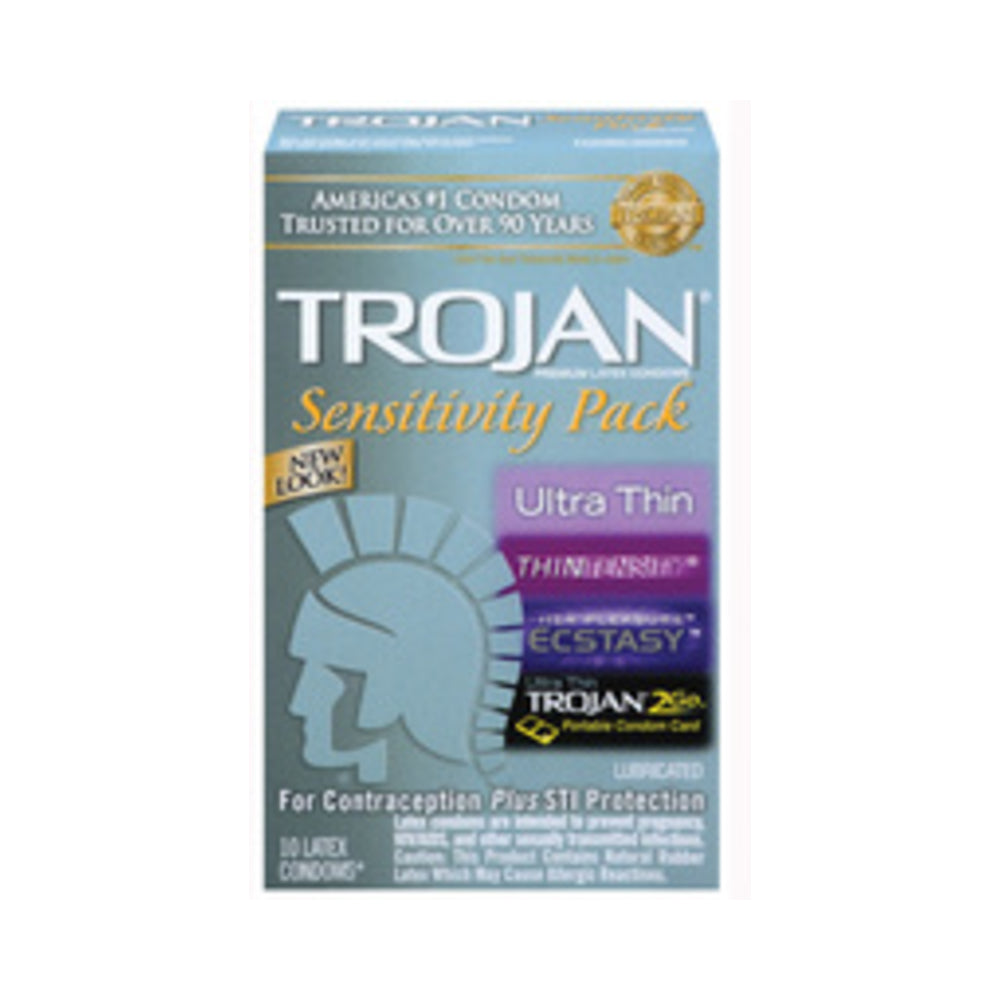 Trojan Sensitivity Latex Condoms Variety Pack 10 Count - Tophatter Daily Deals