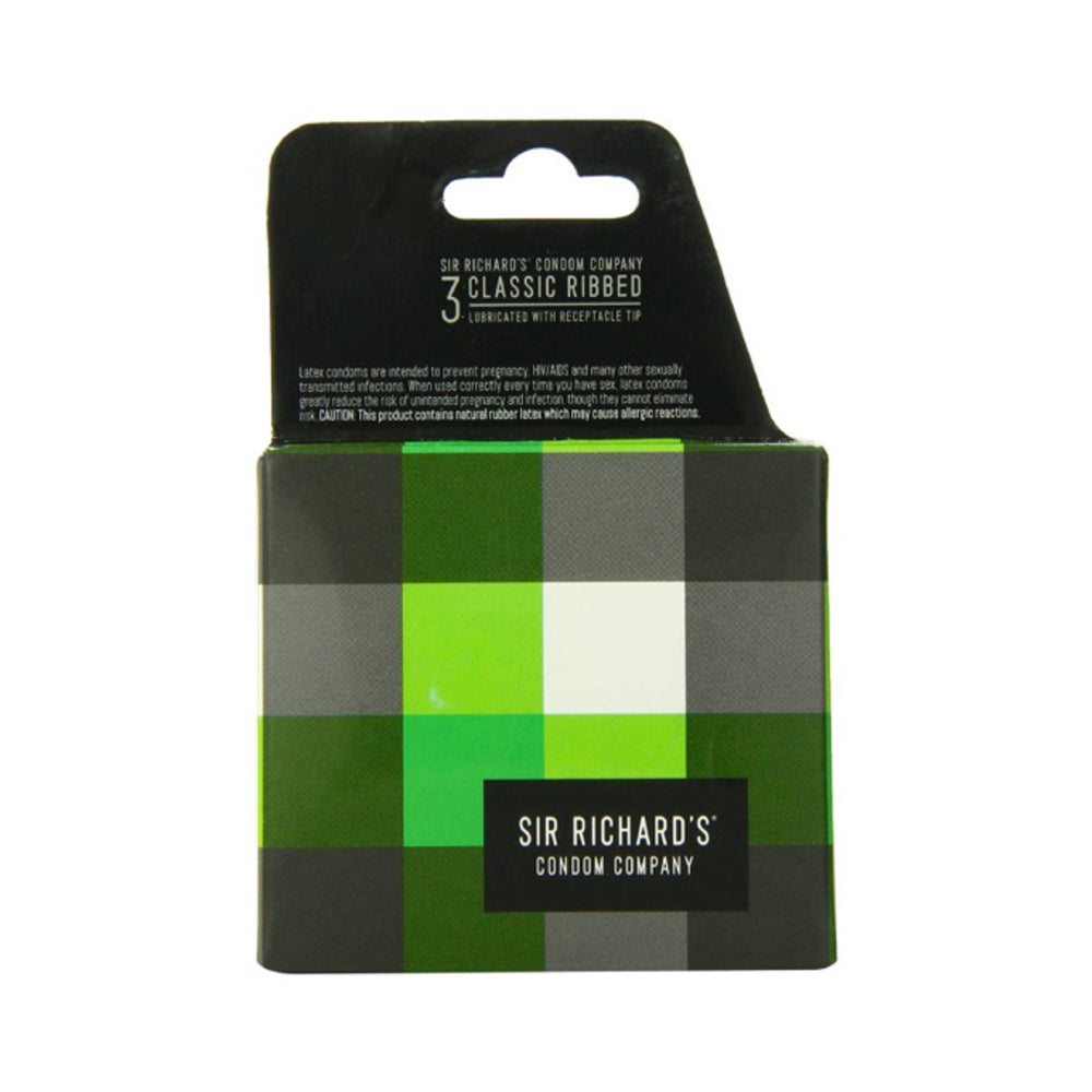 Sir Richards Classic Ribbed Condom 3pk - Tophatter Daily Deals