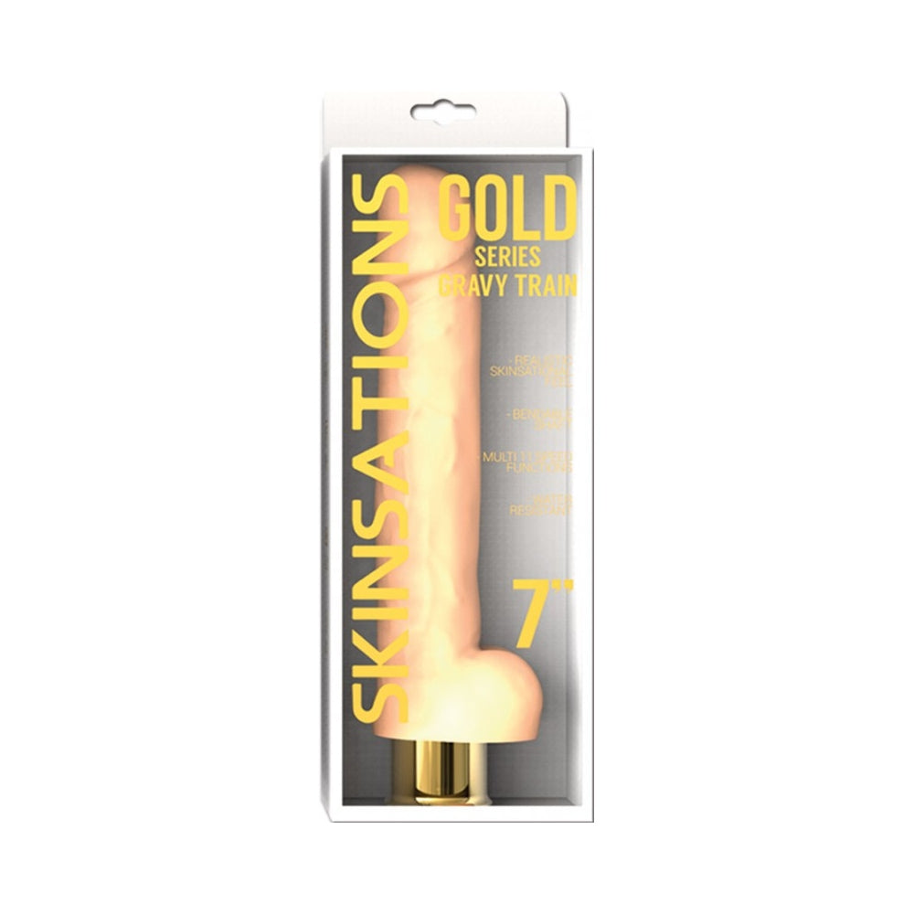 Skinsations Gold Series Gravy Train 7in Vibrating Dildo Multi Function - Tophatter Daily Deals