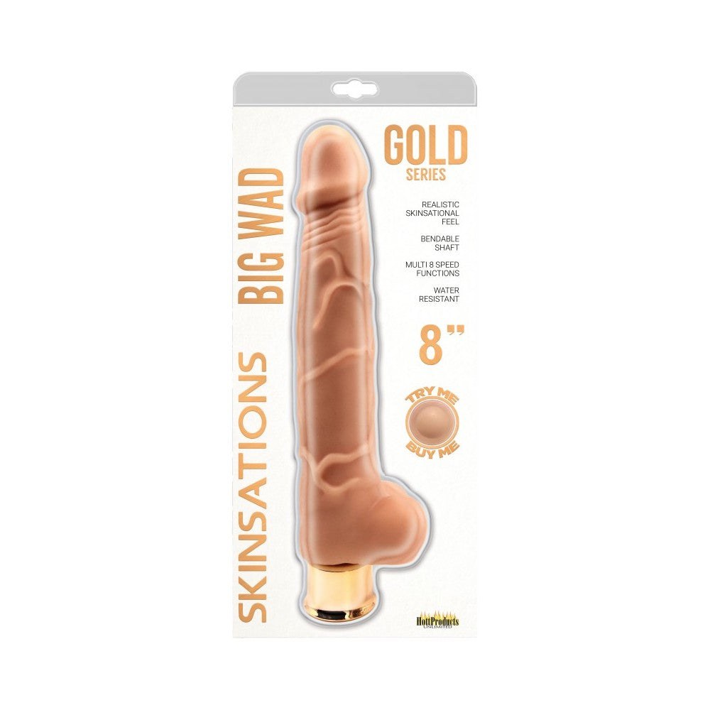 Skinsations Gold Series Big Wad 8in Vibrating Dildo Multi Function - Tophatter Daily Deals