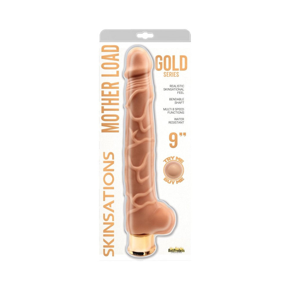 Skinsations Gold Series Motherload 9in Vibrating Dildo Multi Function - Tophatter Daily Deals