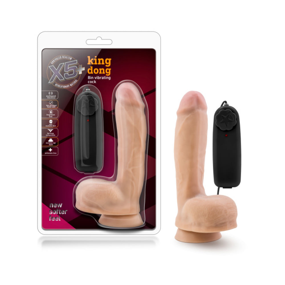 X5 Plus King Dong 8 Inches Vibrating Cock Vanilla Beige - Tophatter Daily Deals