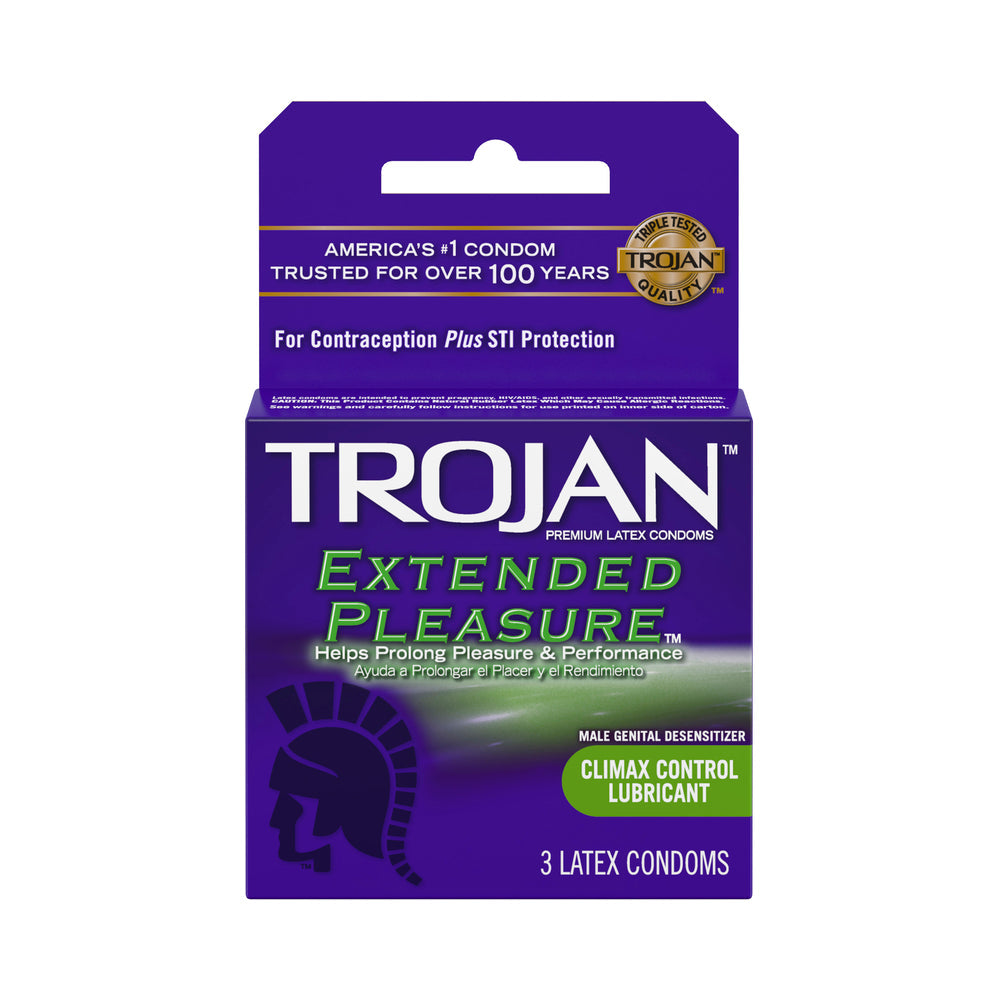 Trojan Extended Pleasure Latex Condom Box Of 3 - Tophatter Daily Deals