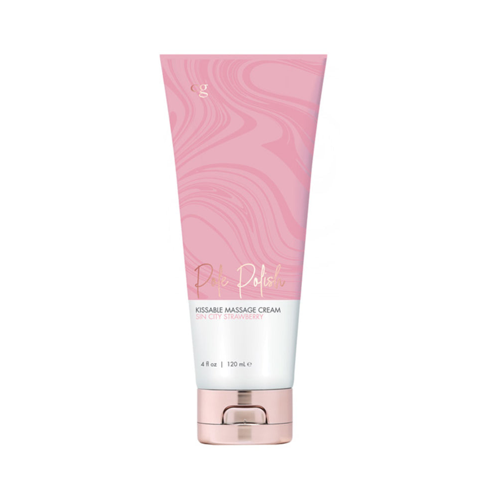 Cgc Pole Polish Kissable Massage Cream Sin City Strawberry 4oz - Tophatter Daily Deals