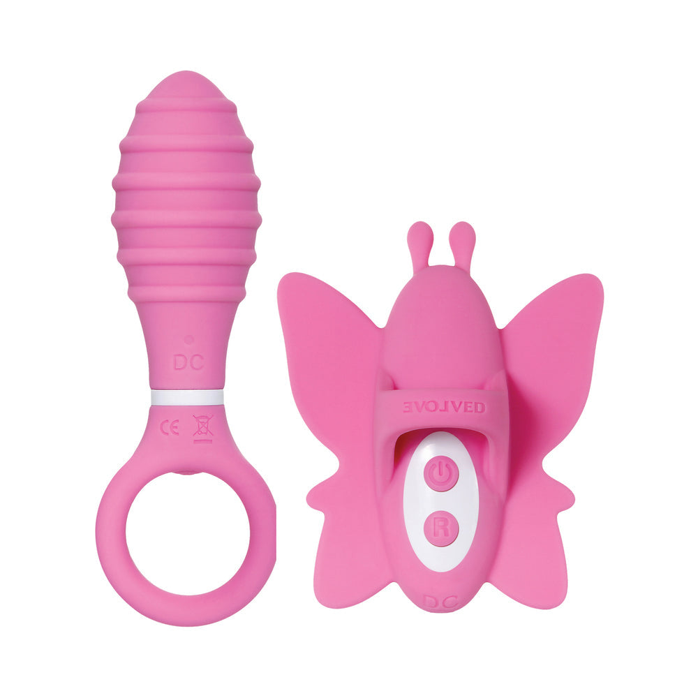 Evolved Double Date Couples Toy Vibrating Butt Plug Vibrating Butterfly Clit Stimulator10 Functions - Tophatter Daily Deals