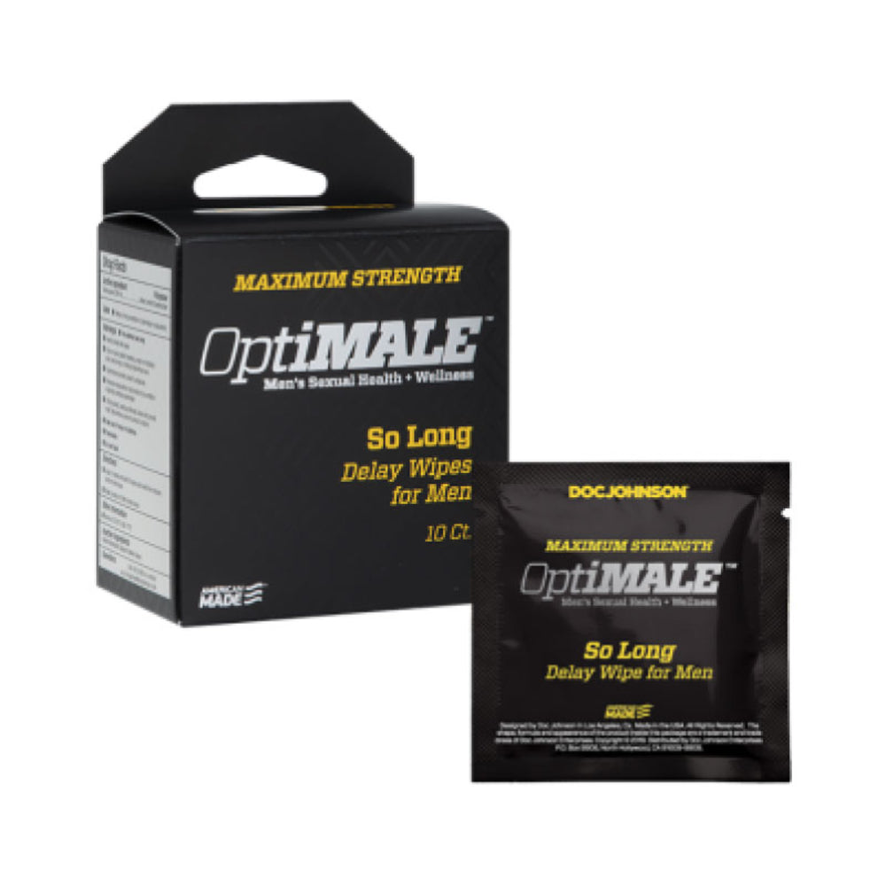 Optimale So Long Delay Wipes For Men 10 Ct - Tophatter Daily Deals