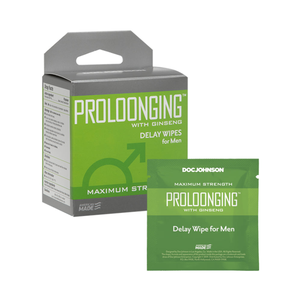Proloonging With Ginseng Delay Wipes For Men 10 Pack - Tophatter Daily Deals