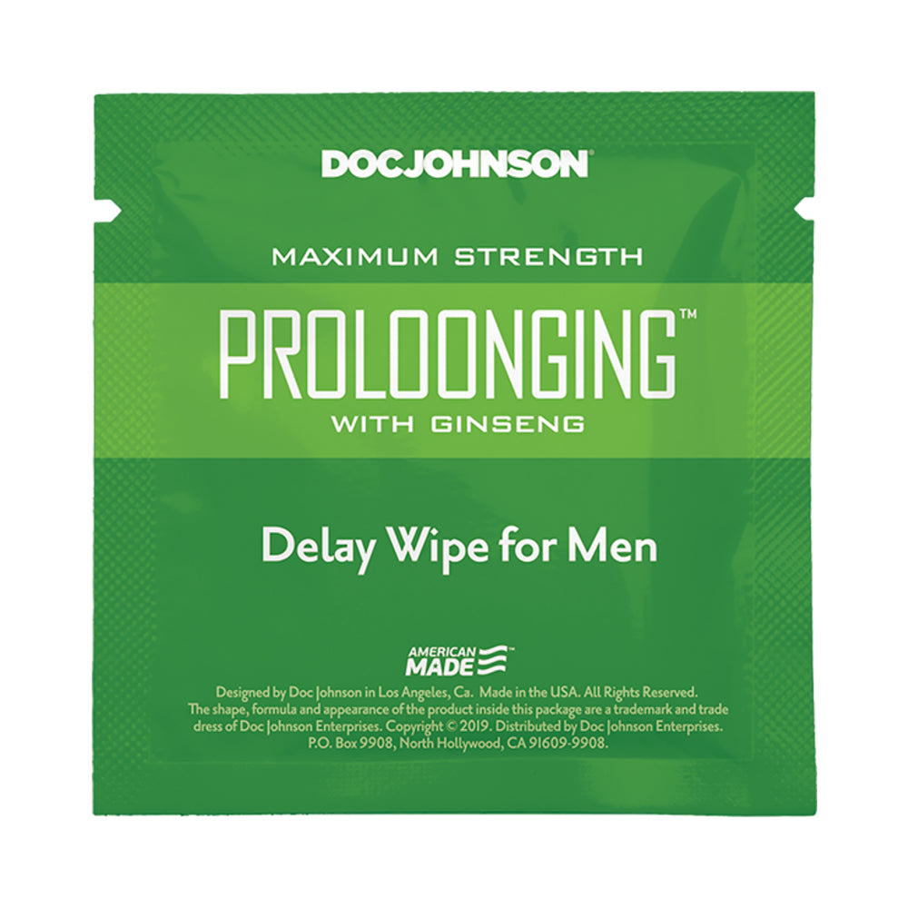 Proloonging With Ginseng Delay Wipes For Men 10 Pack - Tophatter Daily Deals