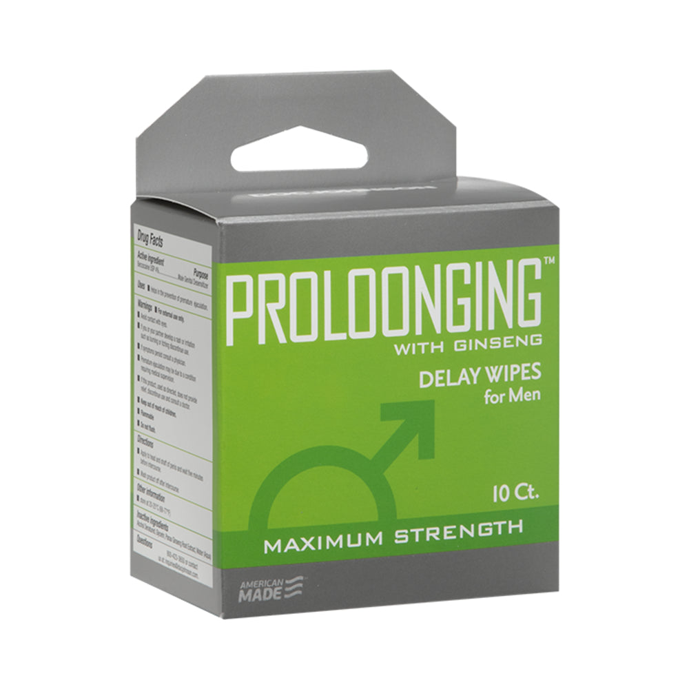 Proloonging With Ginseng Delay Wipes For Men 10 Pack - Tophatter Daily Deals