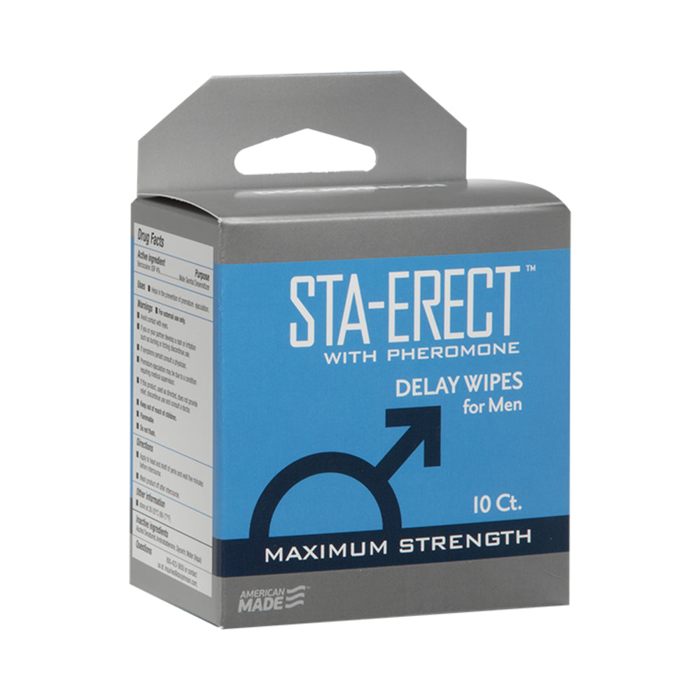 Sta-erect With Pheromone Delay Wipes For Men 10 Pack - Tophatter Daily Deals