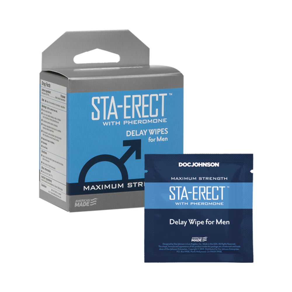 Sta-erect With Pheromone Delay Wipes For Men 10 Pack - Tophatter Daily Deals