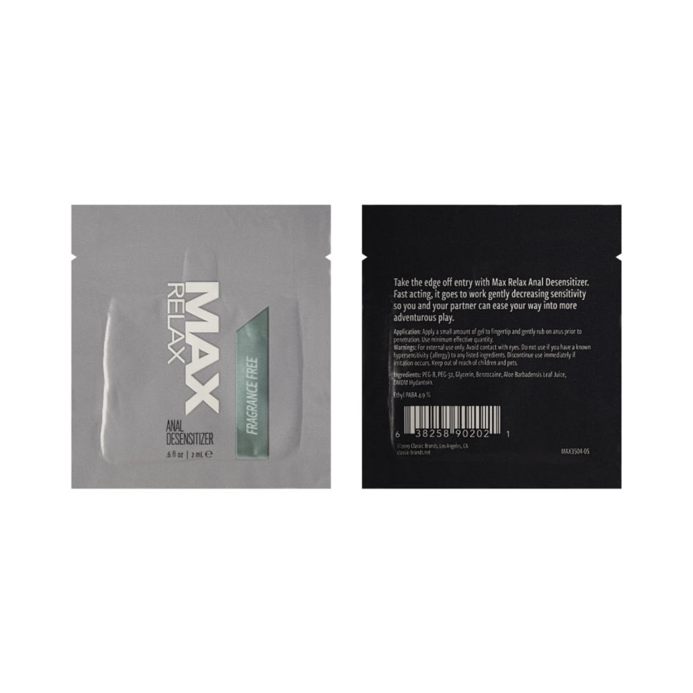Max Relax Anal Desensitizer Foil 2ml - Tophatter Daily Deals