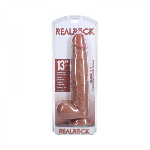 Realrock Extra Long 13 In. Dildo With Balls Tan - Tophatter Daily Deals
