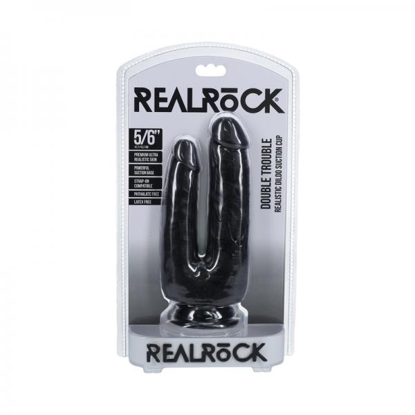 Realrock Double Trouble 5 In. / 6 In. Dildo Black - Tophatter Daily Deals