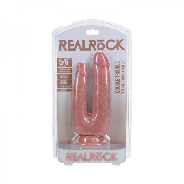 Realrock Double Trouble 5 In. / 6 In. Dildo Beige - Tophatter Daily Deals